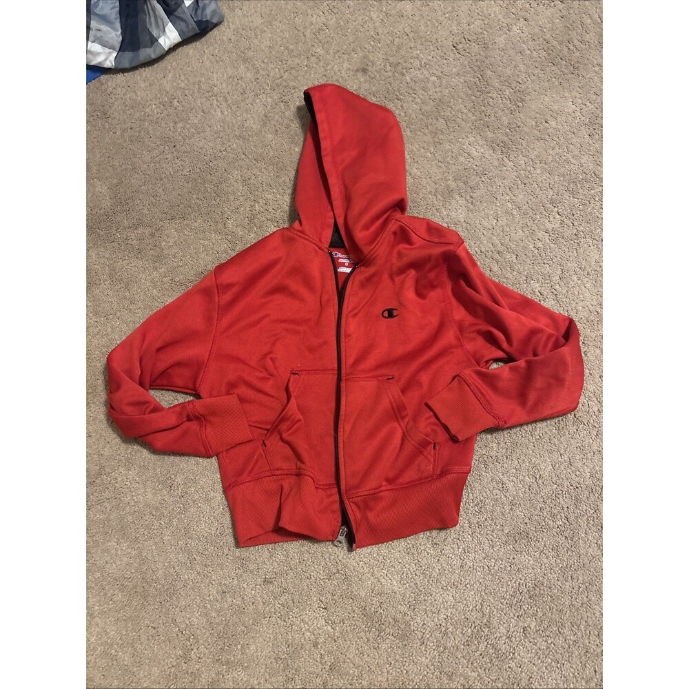 CHAMPION Unisex Boy Girl Small Full Zip Performance Hoodie Jacket Red